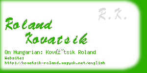 roland kovatsik business card